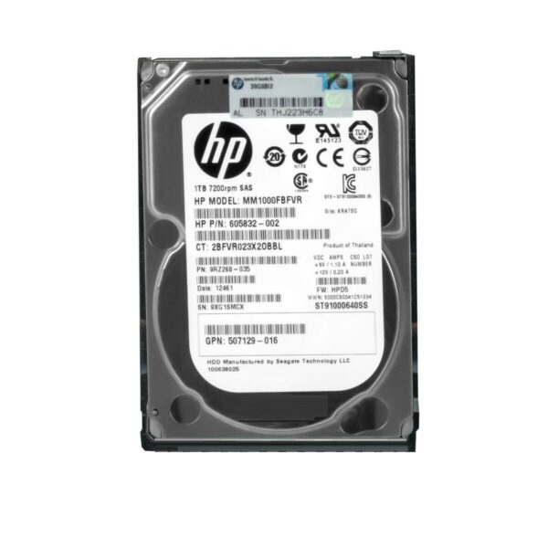 Hd Sas 1tb Hp Mm1000fbfvr 7,2k 2,5