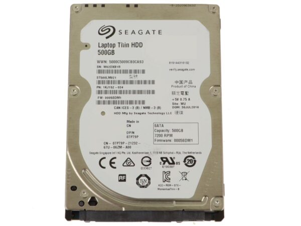 Hd Notebook Sata 500gb Dell 07p79p 2,5